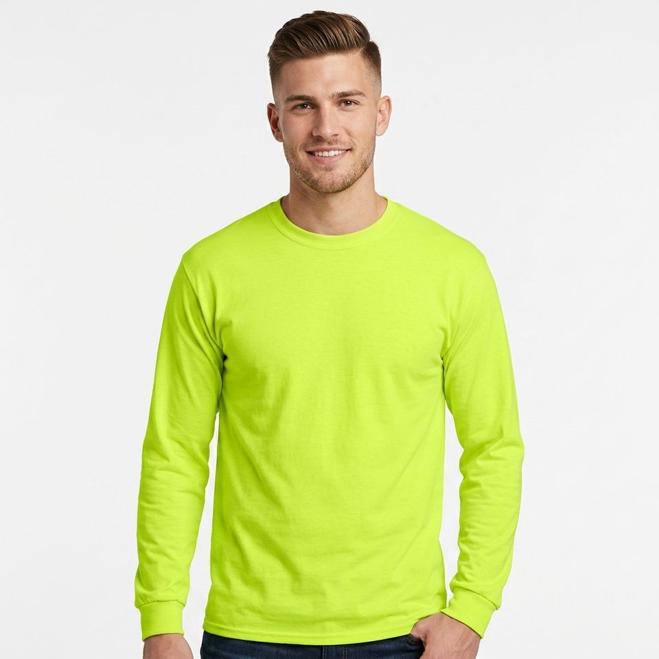 Quick-Dry Hi-Vis Long Sleeve Work T-Shirt view 5