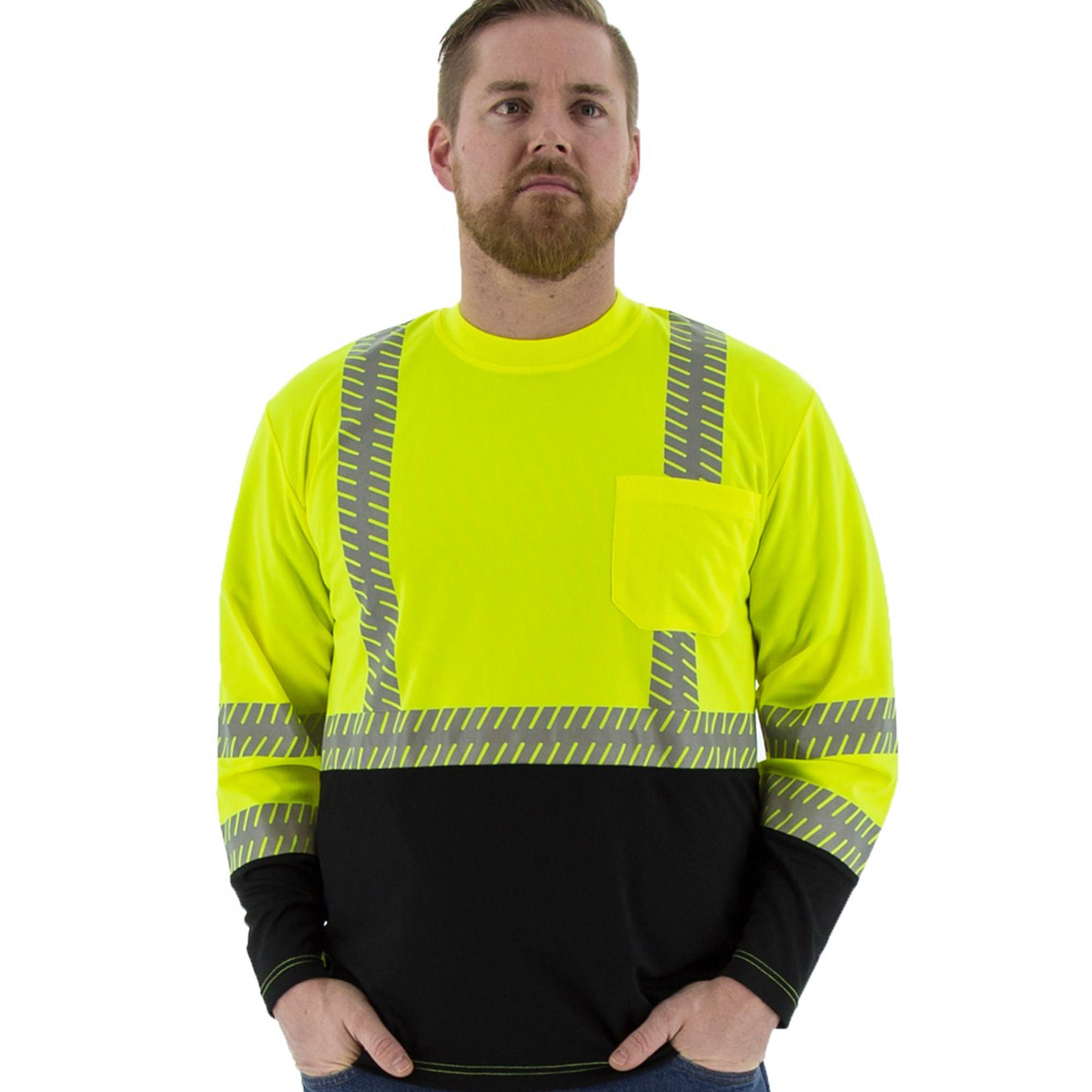 ANSI Class 2 Black-Bottom Chainsaw Reflective Shirt view 3
