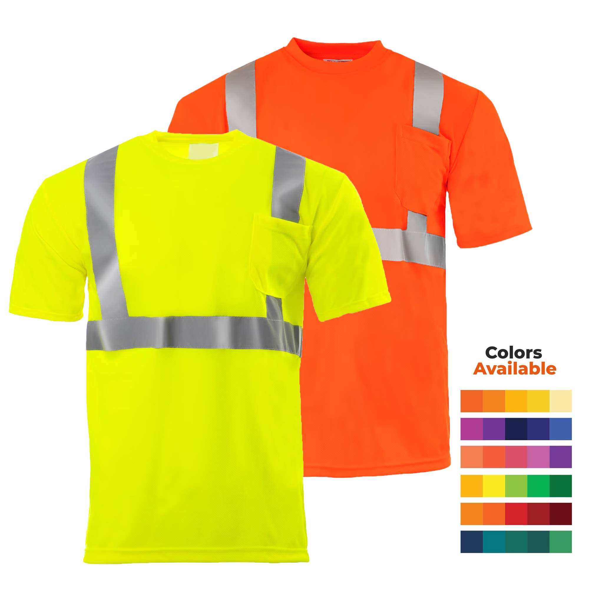 ANSI Class 2 Contrast-Backed Reflective Safety T-Shirt