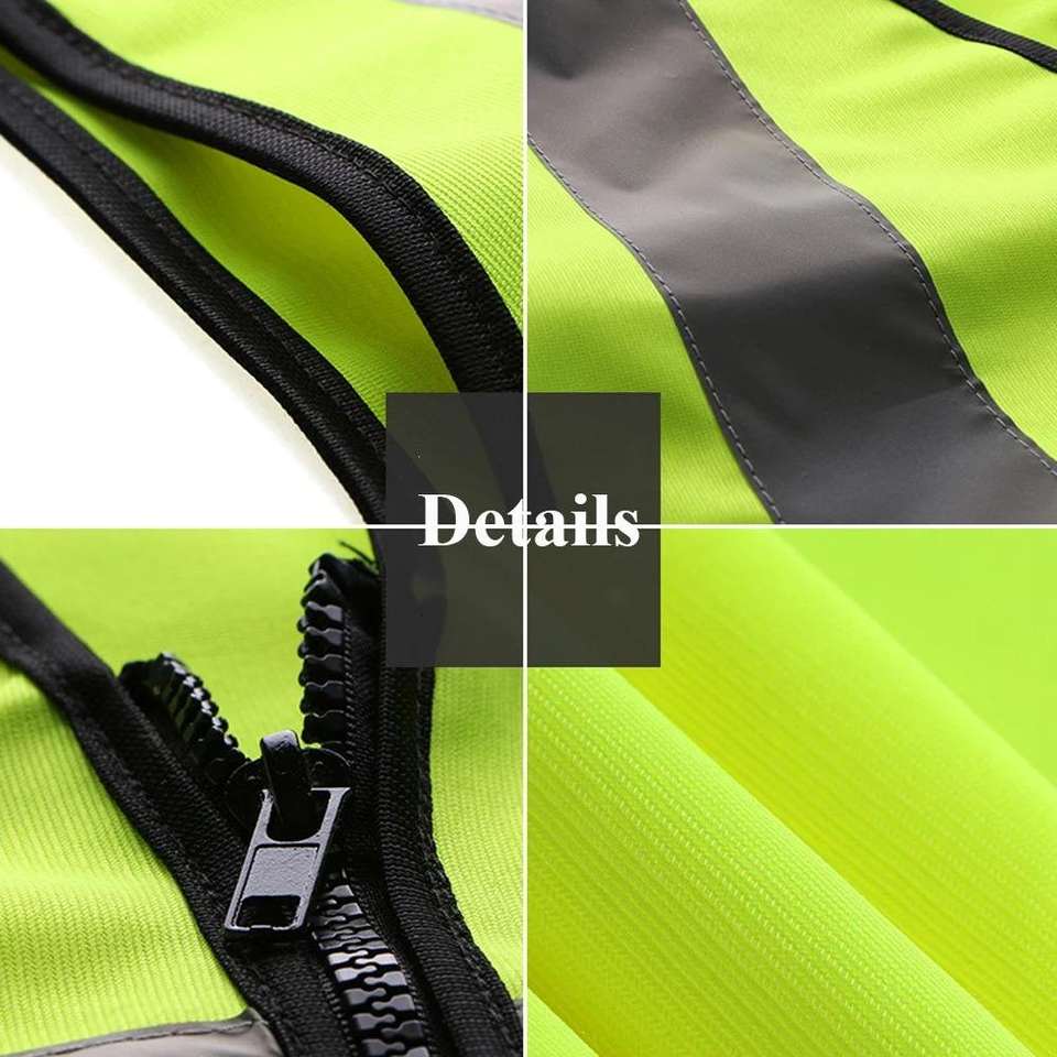 Zipper Front Hi-Vis Safety Vest view 4